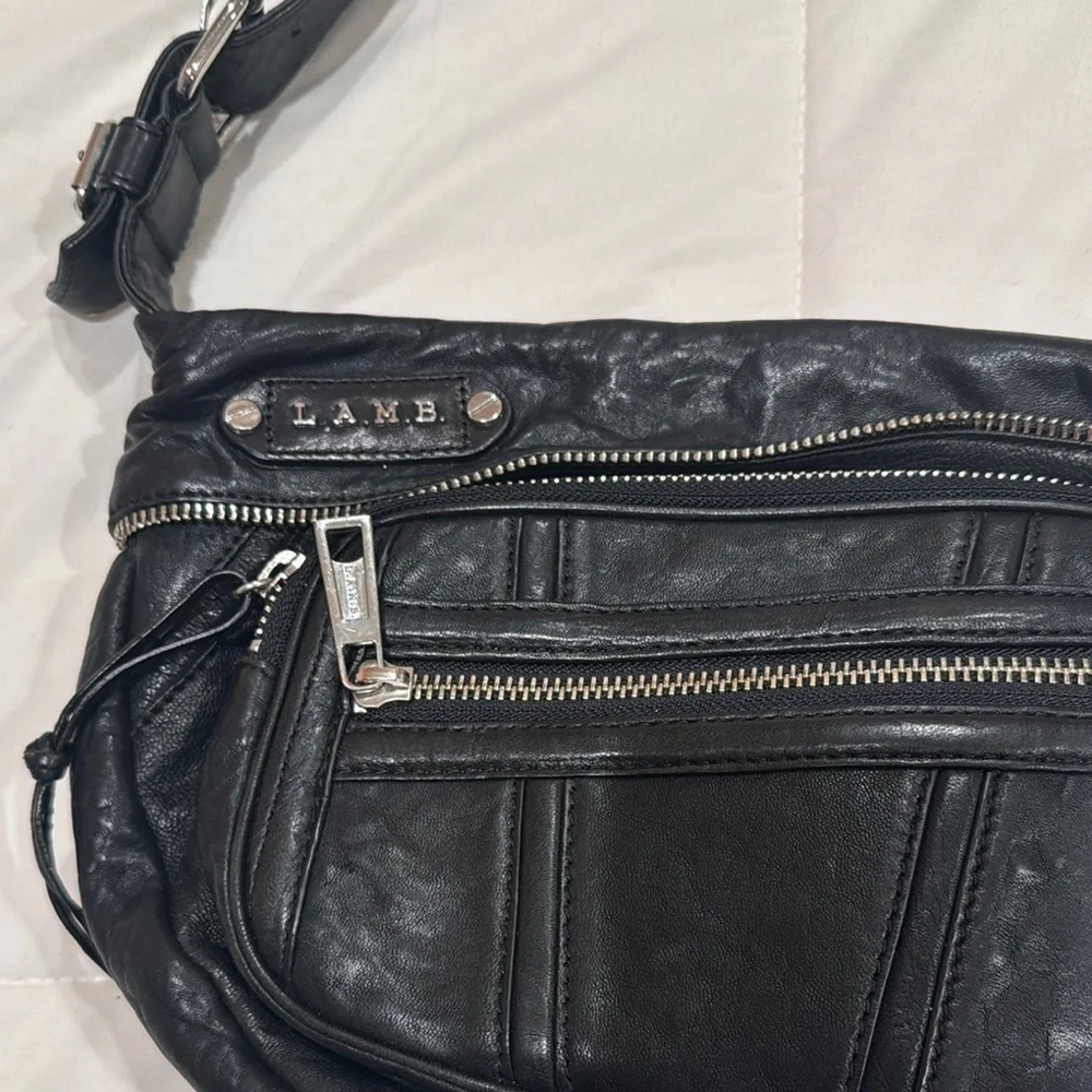 L.A.M.B. Black‎ Leather Crossbody Bag